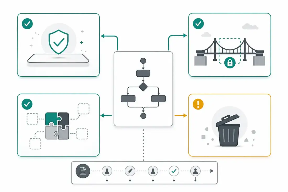 Sprachneutrales Entscheidungsmodell für Legacy-Workflows: in Ruhe lassen, kontrolliert einwickeln, gezielt ersetzen oder stilllegen