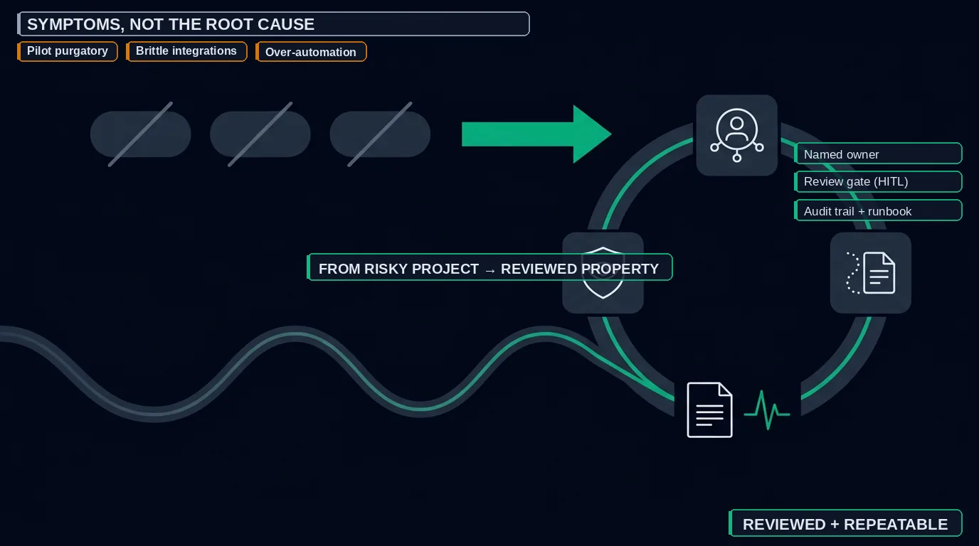 Article takeaway: from risky rollout to a reviewed automation property