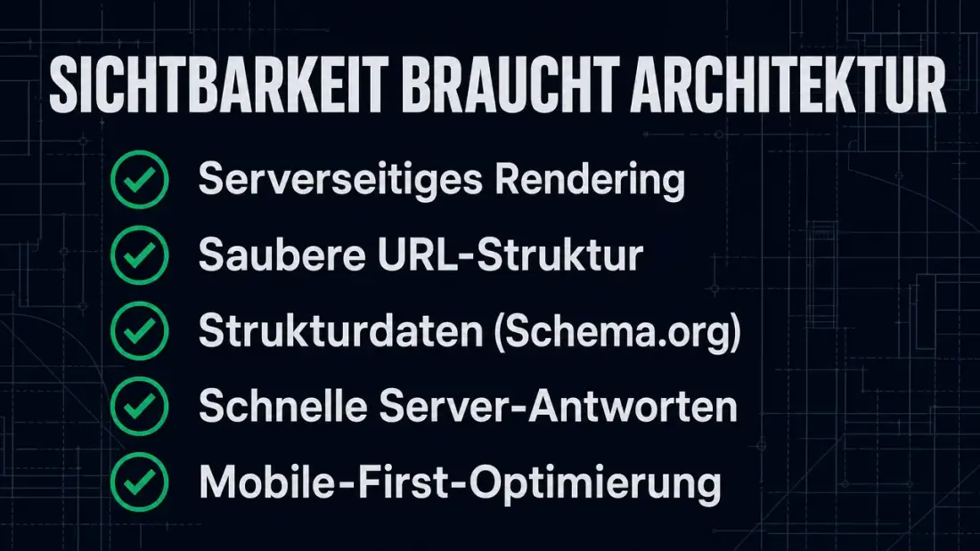 Takeaway: Sichtbarkeit braucht Architektur