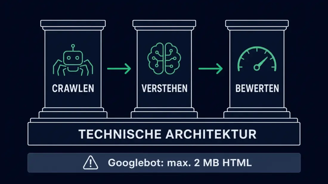 Die drei Säulen technischen SEO: Crawlen, Verstehen, Bewerten