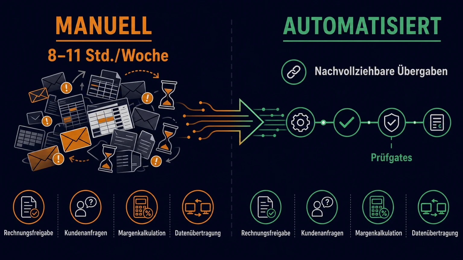 Versteckte Kosten von Workflow Debt: manuelle Übergaben versus automatisierte Workflows